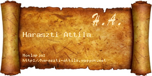 Haraszti Attila névjegykártya
